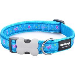 Red Dingo Obojek 12 mm x 20-32 cm Butterfly Turquoise