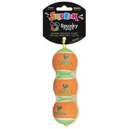 Spunky Pup Pískací tenisový míček 3ks 5cm