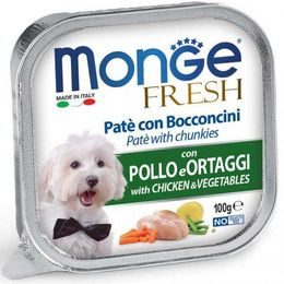 Monge FRESH paštika a kousky s kuřetem a zeleninou 100g pro psy