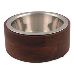 Dog fantasy Miska nerez v dřevě, rovná 400ml
