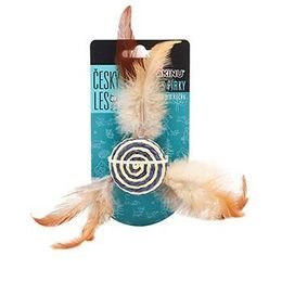 Akinu ČESKÝ LES Šnek sisal s pírky hračka pro kočky modrá