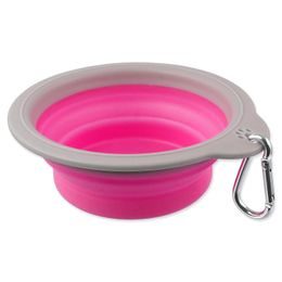 Dog fantasy Miska cestovní skládací růžová 15x5cm