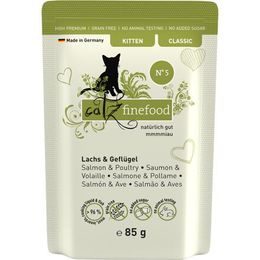 Catz finefood Kapsička pro koťata CF Classic Kitten No.5 s lososem, drůbežím masem a špenátem 85 g