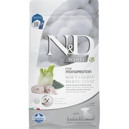 N&D WHITE Dog GF Sea Bass Spirulina & Fennel Puppy Mini 1,5 kg
