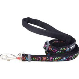 Red Dingo vodítko Squiggles Black 20 mm x 1,8 m