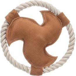 Flamingo Hračka kůže+provaz swa frisbee 17cm