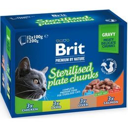 Brit premium Cat kapsička Sterilised Plate 12x100 g