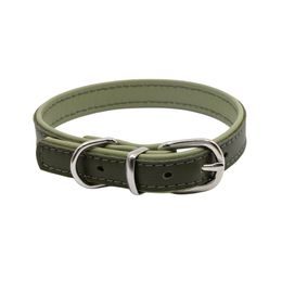 BafPet Kožený obojek DENY hladký Zelená