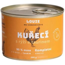Louie konzerva pro kočky kuřecí s rýží a taurin 200g