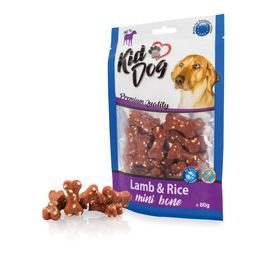 KidDog jehněčí maso s rýží MINI kostičky 80 g
