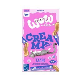 WOW Cat Lízací pyré Creamy s lososem 5x15g
