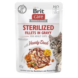 Brit Care Cat kapsička Fillets Gravy Sterilised with Hearty Duck 85 g