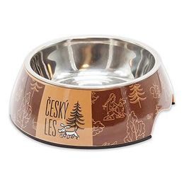 Akinu ČESKÝ LES Melaminová miska s nerez vložkou hříbková hnědá L 1200 ml