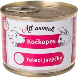 All Animals Kočkopes konzerva telecí jazýčky 200g