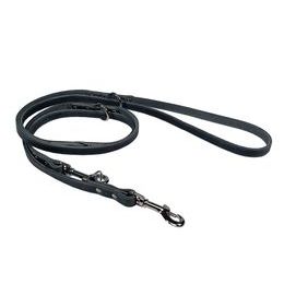 BAFPET Vodítko přepínací z maštěné kůže ZUBR šedá