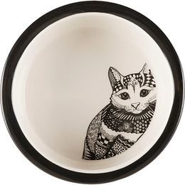 Trixie Keramická miska Zentangle pro kočky 0,3l/12cm bílo/černá