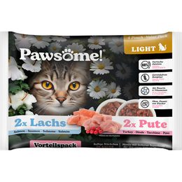 Pawsome! Adult Light s krůtím/ s lososem Multipack 4x85 g