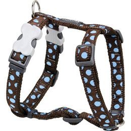 Red Dingo Postroj RD 15 mm x 36-54 cm - Blue Spots on Brown