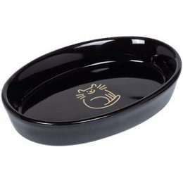 Nobby GOLDEN CAT oválná keramická miska černá se zlatým vzorem 17x11x2,5cm/0,12l