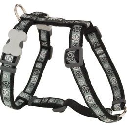Red Dingo Postroj 25 mm x 56-80 cm Paw Impressions Black