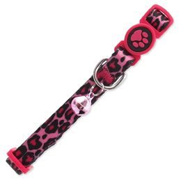 Active Cat Obojek nylon XS leopard růžový 1x19-31cm
