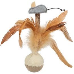 Trixie Squieky míček s peřím a myškou 15 cm