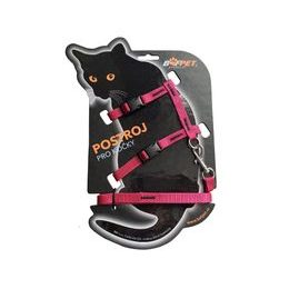 Bafpet Set postroj + vodítko pro kočky Fuchsie