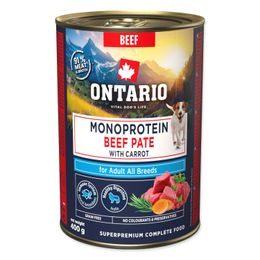 Ontario Konzerva Adult monoprotein hovězí pate s mrkví 400g