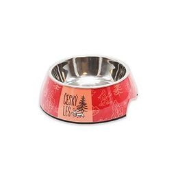 Akinu ČESKÝ LES Melaminová miska s nerez vložkou šípková červená S 400 ml