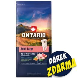 Ontario Krmivo Adult Large Fish & Brown Rice 2x12kg+Barel ZDARMA