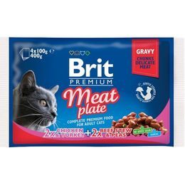 Brit Premium Cat kapsička Meat Plate 4x100 g