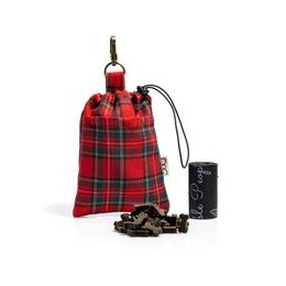 FUNKY DOG Elegantní pamlskovník Červený, kostkovaný