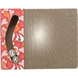 Trixie Škrabací karton VALENTINE s míčky a catnipem červená LIMITOVANÁ NABÍDKA