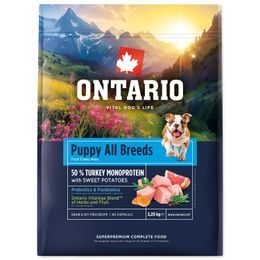 Ontario Krmivo Puppy & Junior All Breeds Monoprotein Turkey & Sweet Potatoes 2,25kg