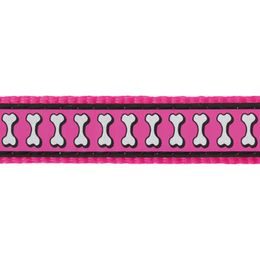 Red Dingo Vodítko přepínací 25 mm x 2 m Bones Rfx Tmavě Růžová