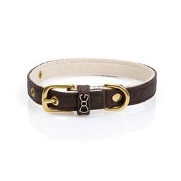 FUNKY DOG BROWN hnědý Piñatex obojek S 2,5 cm x 30-36 cm