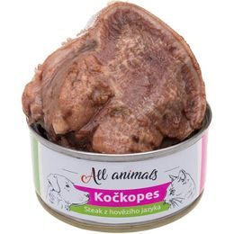 All Animals Kočkopes konzerva steak z hovězího jazyka 100g