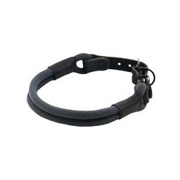 Aminela Obojek lano s kůží černé kování šedá