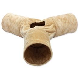 Magic Cat Tunel plyš tvar Y šustící béžový 80x80x25cm