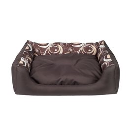 Argi Pelech pro psa obdélníkový s polštářem hnědý se vzorem 78 x 64 x 19 cm
