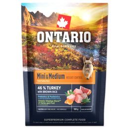 Ontario Vzorek Mini & Medium Weight Control Turkey & Brown Rice 0,1kg