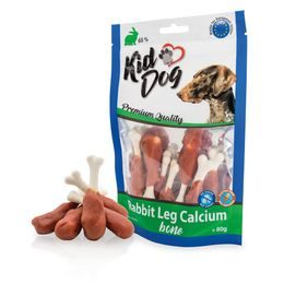 KidDog králičí maso na kalciové kostičce 80 g