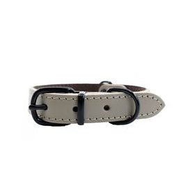 BafPet Kožený obojek ARGUS černé kování šedá