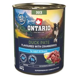 Ontario Konzerva Adult kachní pate s příchutí brusinek 800g