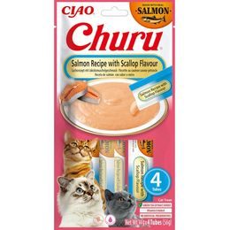 Inaba Churu Cat snack losos & hřebenatka 4x14g