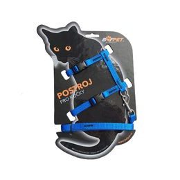 Bafpet Set postroj + vodítko pro kočky Modrá