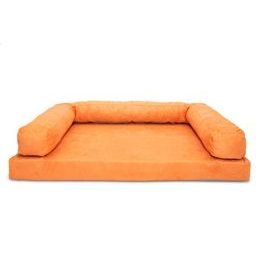 Aminela pelíšek s okrajem 80x60cm Half and Half oranžová/šedá