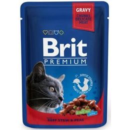 Brit Premium Cat kapsička -Gravy Beef Stew & Peas 100 g