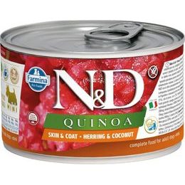 N&D QUINOA Dog konzerva Herring & Coconut Mini 140 g