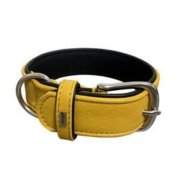 BAFPET Kožený obojek EXCLUSIVE žlutá